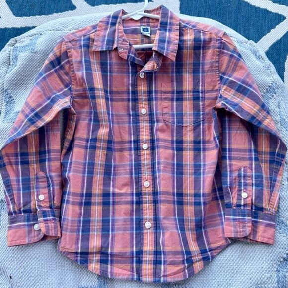 Janie & Jack boys button up top long sleeve multicolor 4 - Picture 1 of 7